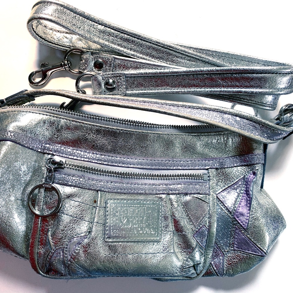 Coach Poppy Metallic Silver Purse